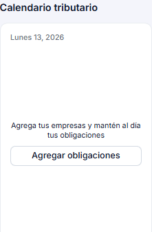 Widget de calendario tributario