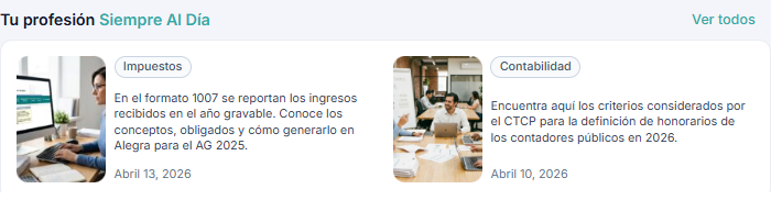 Sección de blog Tu profesión Siempre Al Día