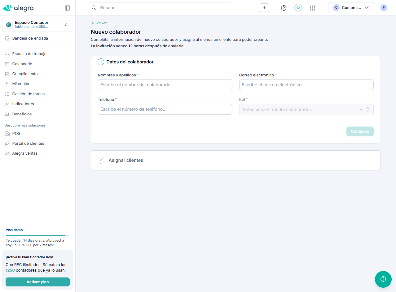 Formulario de nuevos colaboradores