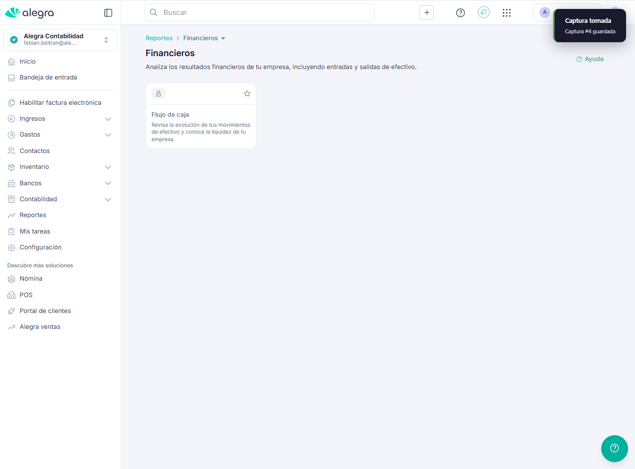 Descripción de la sección de flujo de caja